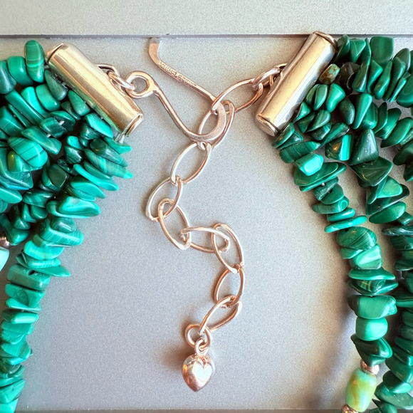 Jay King Malachite & Turquoise 5 Multi Layer Strand Sterling Silver Necklace DTR - Picture 6 of 7